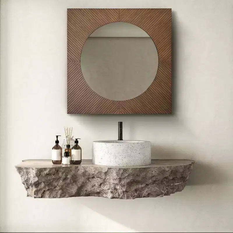 Coperchio Scatola Intagliata Specchio Intagliato Marrone