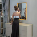Mobiletto da bagno a incasso 16"x26" in oro spazzolato con specchio bisellato