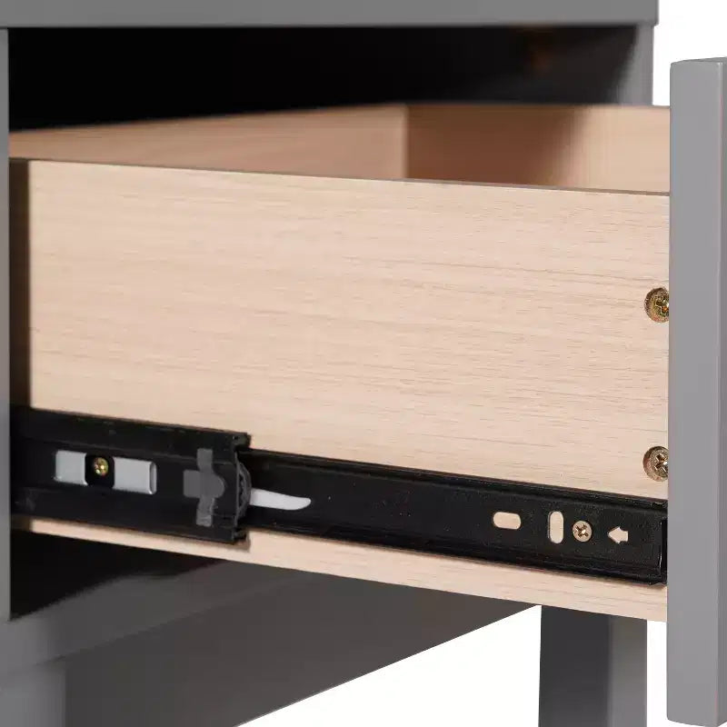 Comodino per Bambini con Cassetto Singolo e Struttura in Legno Massello, Tavolino per Cameretta con Ripiano Aperto