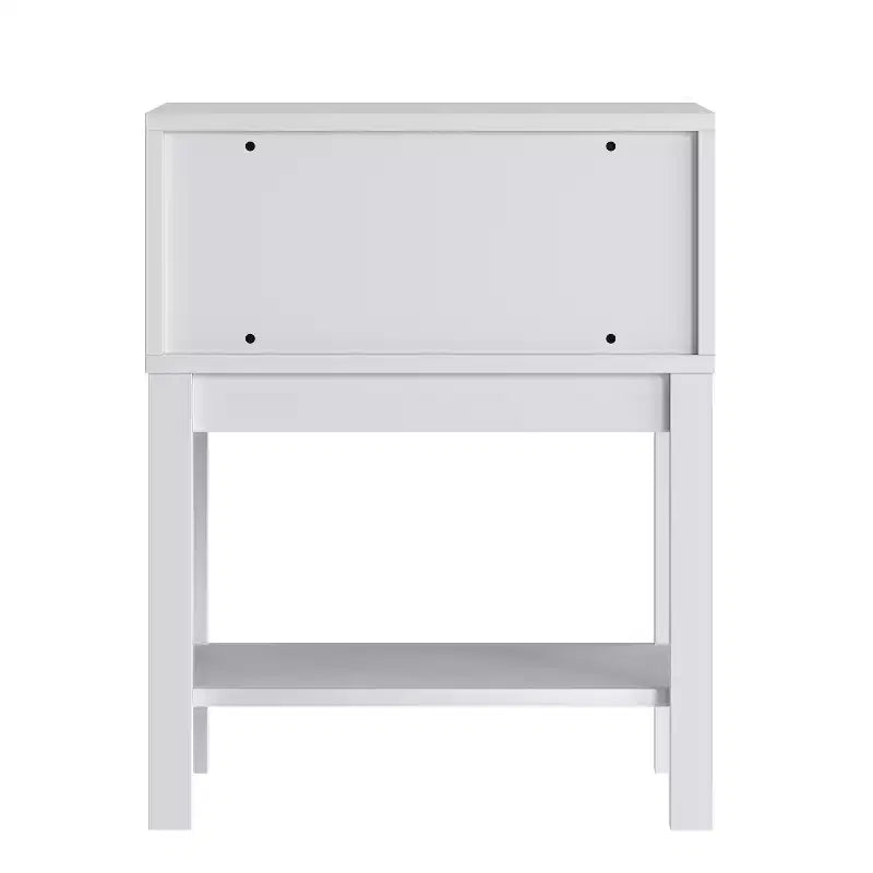 Comodino per Bambini con Cassetto Singolo e Struttura in Legno Massello, Tavolino per Cameretta con Ripiano Aperto