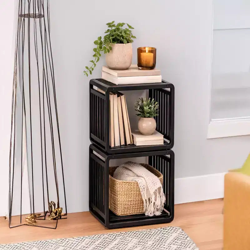 Smart Kube Bamboo Cube Storage, Organizzatore a 13 Ripiani Impilabili