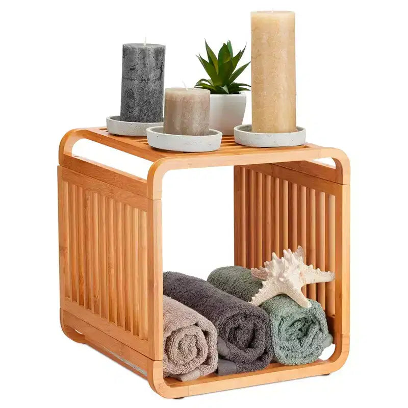 Smart Kube Bamboo Cube Storage, Organizzatore a 13 Ripiani Impilabili