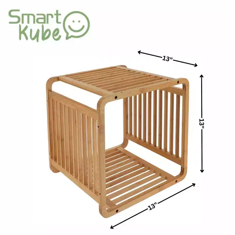 Smart Kube Bamboo Cube Storage, Organizzatore a 13 Ripiani Impilabili