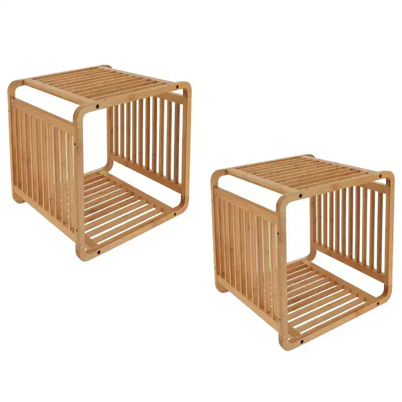 Smart Kube Bamboo Cube Storage, Organizzatore a 13 Ripiani Impilabili