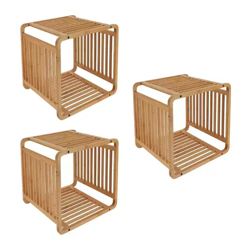 Smart Kube Bamboo Cube Storage, Organizzatore a 13 Ripiani Impilabili