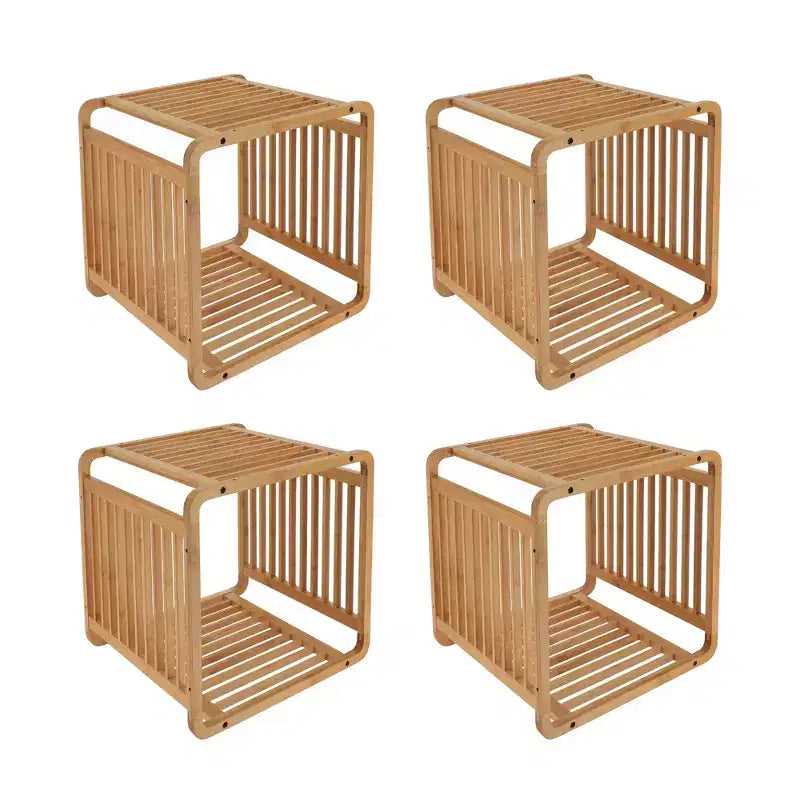 Smart Kube Bamboo Cube Storage, Organizzatore a 13 Ripiani Impilabili