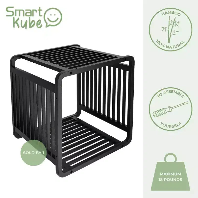 Smart Kube Bamboo Cube Storage, Organizzatore a 13 Ripiani Impilabili