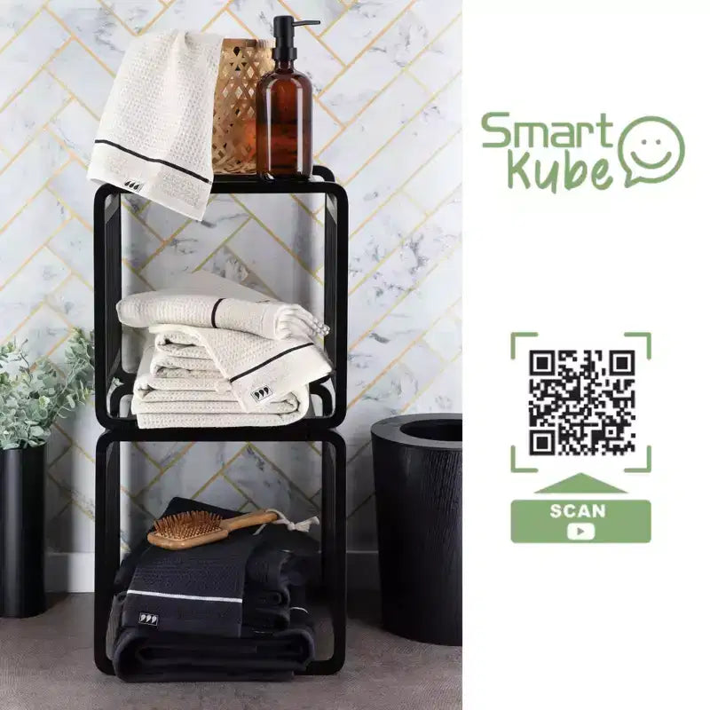 Smart Kube Bamboo Cube Storage, Organizzatore a 13 Ripiani Impilabili