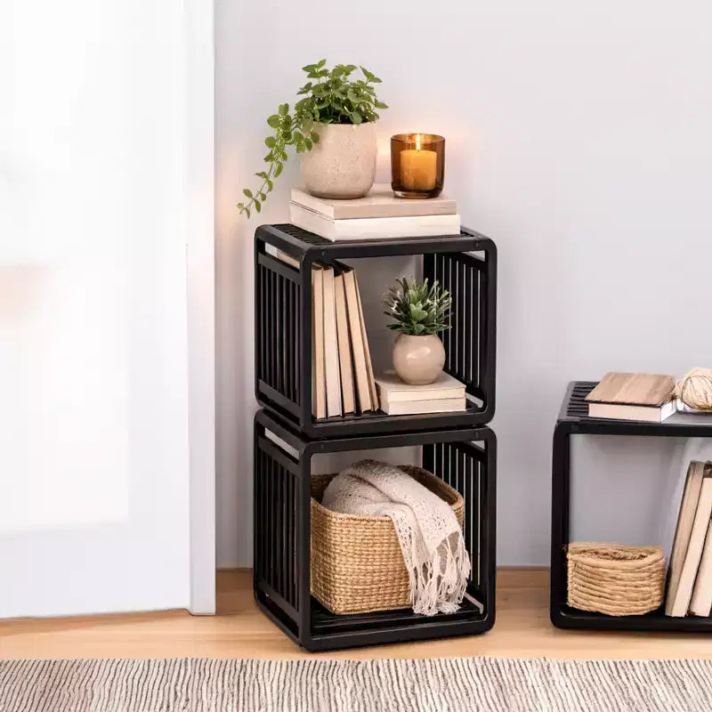 Smart Kube Bamboo Cube Storage, Organizzatore a 13 Ripiani Impilabili