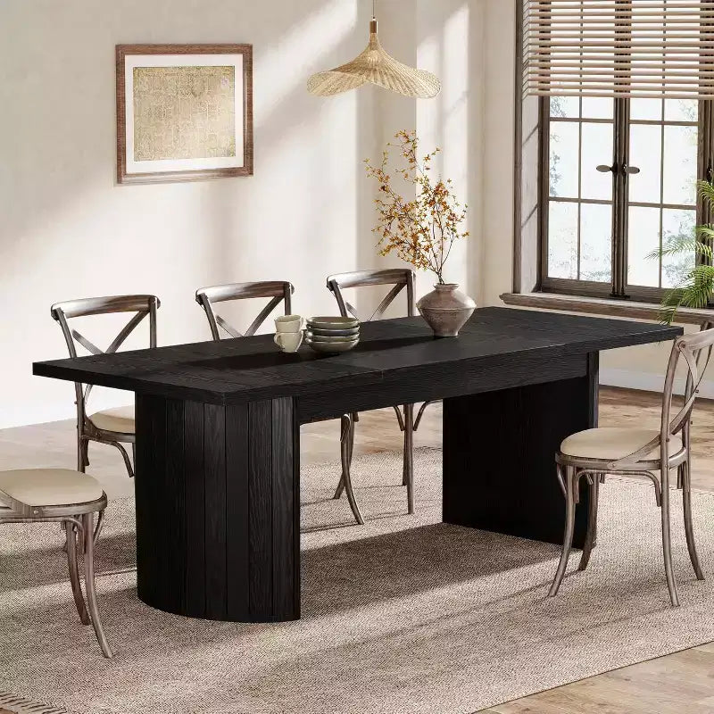 78.74 Extra Long Executive Desk, Large Computer Office Desk with Wooden Double Pedestal