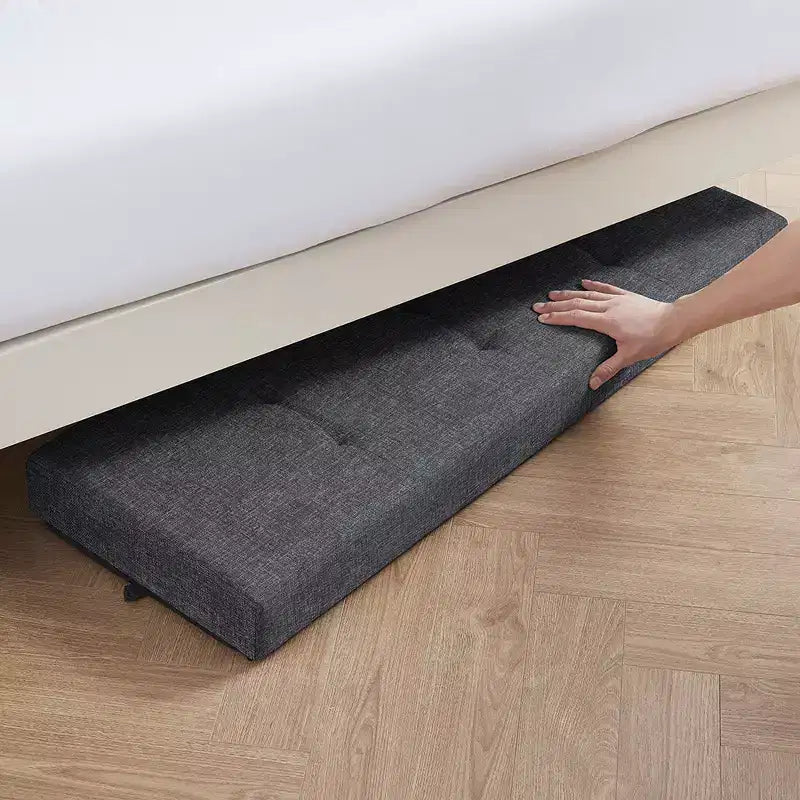 Panca contenitore pieghevole in lino trapuntato da 109 cm con gambe, ideale per camera da letto, ingresso e soggiorno
