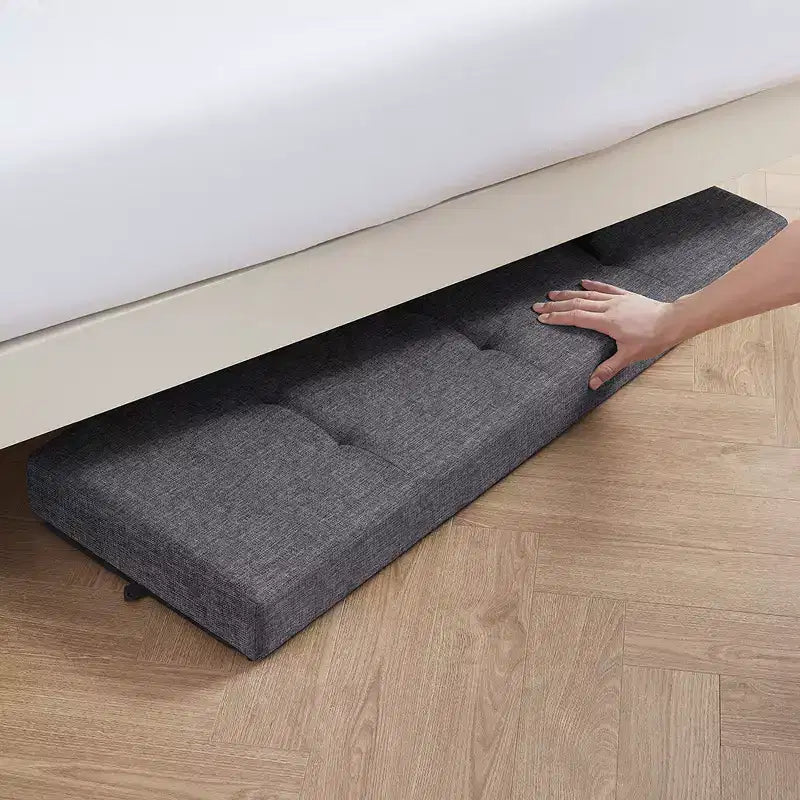 Panca contenitore pieghevole in lino trapuntato da 109 cm con gambe, ideale per camera da letto, ingresso e soggiorno