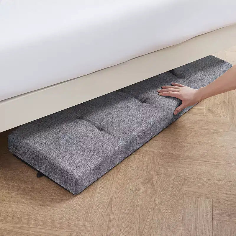 Panca contenitore pieghevole in lino trapuntato da 109 cm con gambe, ideale per camera da letto, ingresso e soggiorno