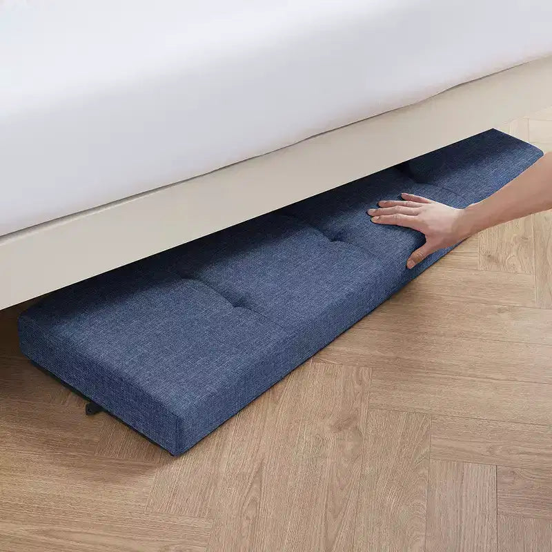 Panca contenitore pieghevole in lino trapuntato da 109 cm con gambe, ideale per camera da letto, ingresso e soggiorno