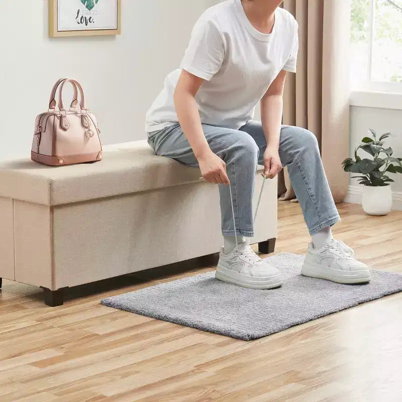 Panca contenitore pieghevole in lino trapuntato da 109 cm con gambe, ideale per camera da letto, ingresso e soggiorno