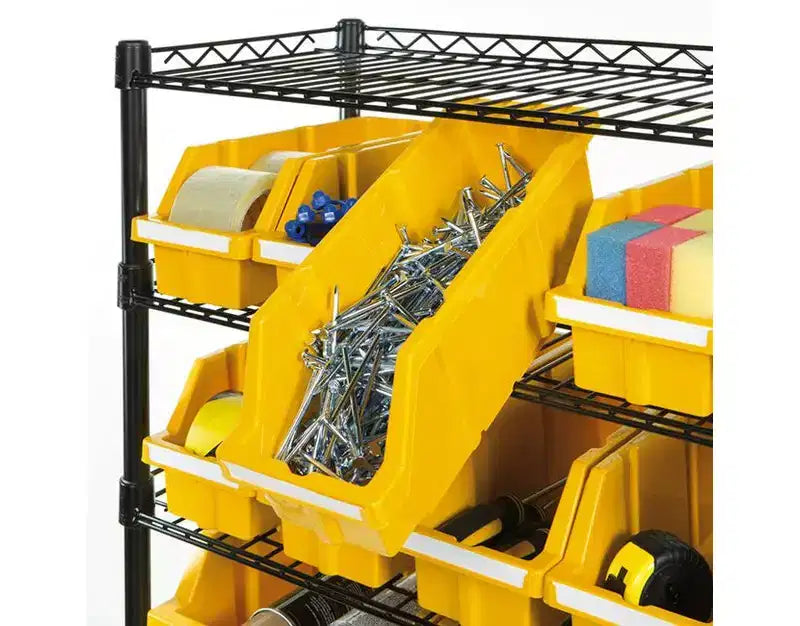 Unità di stoccaggio con scaffale a 8 ripiani e 24 contenitori, 36 x 14,25 x 63,5