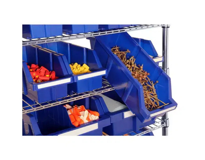Unità di stoccaggio con scaffale a 8 ripiani e 24 contenitori, 36 x 14,25 x 63,5