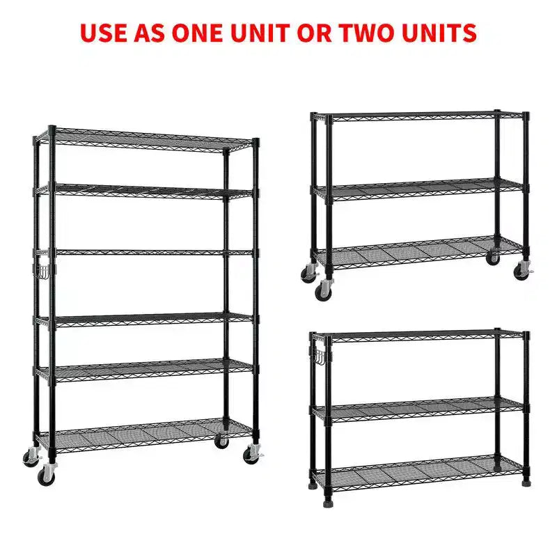 46in. W Height Adjustable Shelving Unit with Wheels