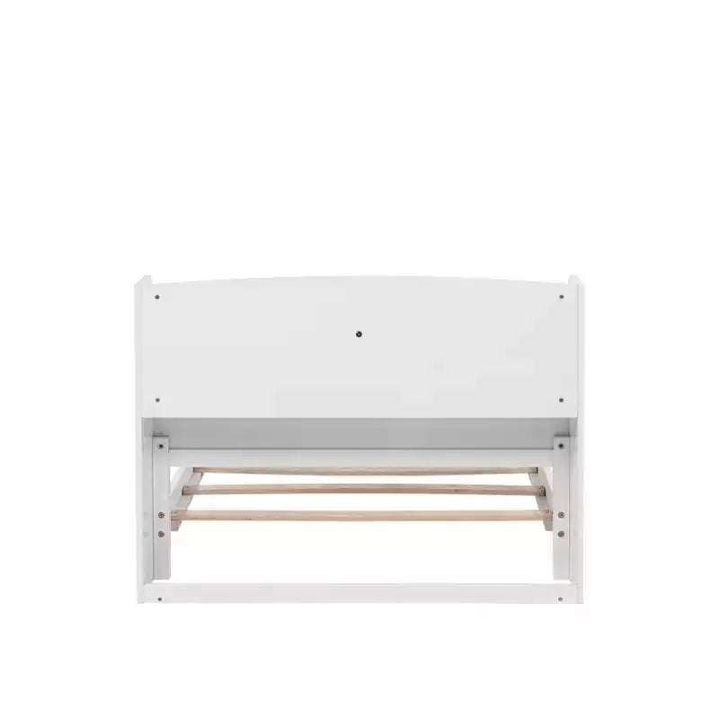 Letto in legno di pino gemello con testiera a libreria e LED con sensore di movimento - Sponde regolabili, letto per bambini sicuro ed elegante