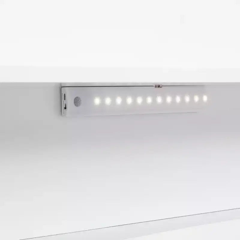 Letto in legno di pino gemello con testiera a libreria e LED con sensore di movimento - Sponde regolabili, letto per bambini sicuro ed elegante