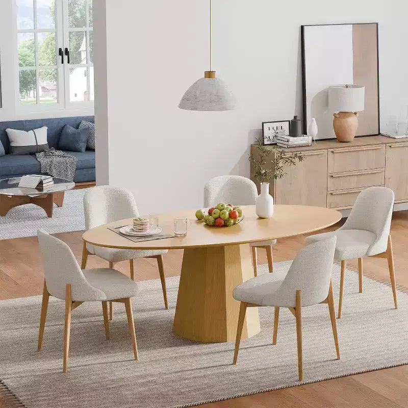 Tavolo da pranzo rotondo in legno massello in stile nordico da 67 pollici, tavolo rotondo grande moderno e semplice per casa e ristorante, design di lusso leggero
