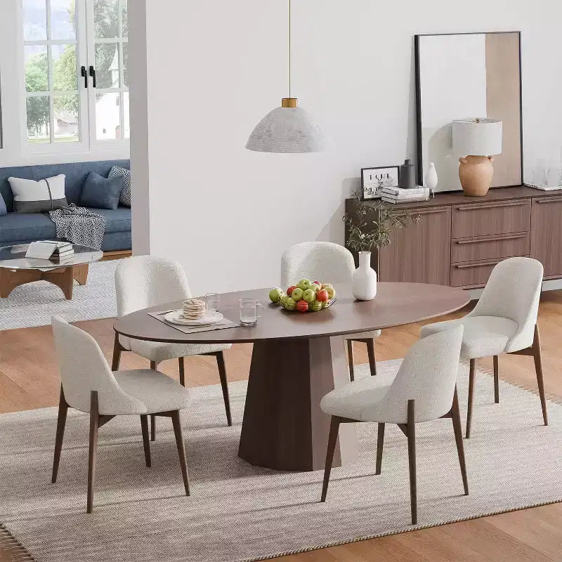 Tavolo da pranzo rotondo in legno massello in stile nordico da 67 pollici, tavolo rotondo grande moderno e semplice per casa e ristorante, design di lusso leggero