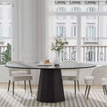 Tavolo da pranzo rotondo in legno massello in stile nordico da 67 pollici, tavolo rotondo grande moderno e semplice per casa e ristorante, design di lusso leggero