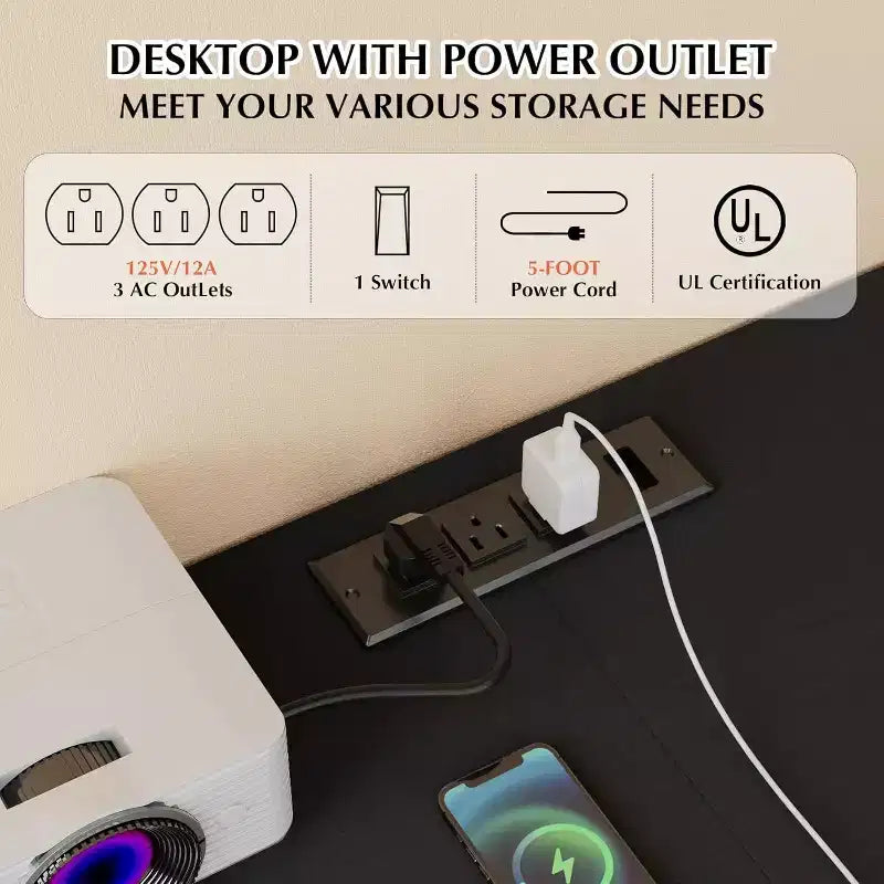 Comò a 10 cassetti e mobile TV con presa di corrente, contenitore per camera da letto con struttura in metallo per TV da 55'', ingresso, armadio