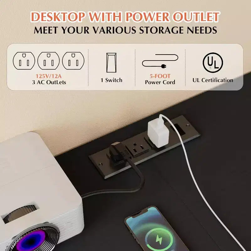 Comò a 10 cassetti e mobile TV con presa di corrente, contenitore per camera da letto con struttura in metallo per TV da 55'', ingresso, armadio