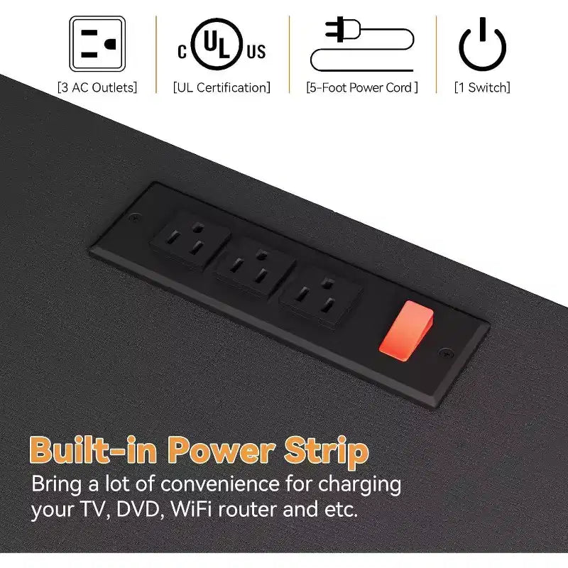 Comò a 10 cassetti e mobile TV con presa di corrente, contenitore per camera da letto con struttura in metallo per TV da 55'', ingresso, armadio
