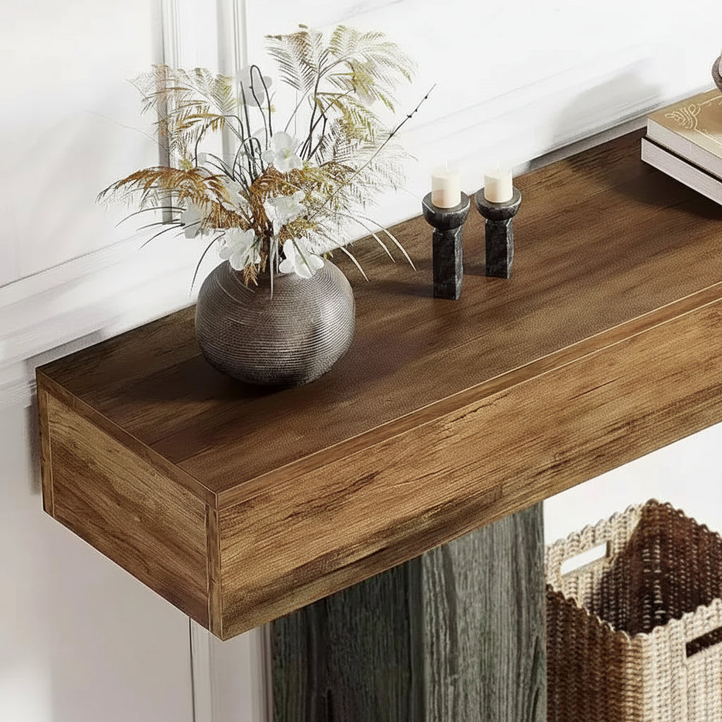 Consolle in Legno Stile Rustico con Ripiano Inferiore