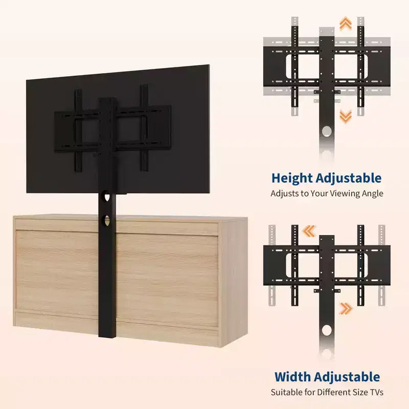 Mobile TV con Supporto, Mobile Porta TV Moderno da 120 cm con Cassettiera a 6 Cassetti in Rattan per TV da 32-85 Pollici, Consolle Multimediale con Contenitore per Soggiorno