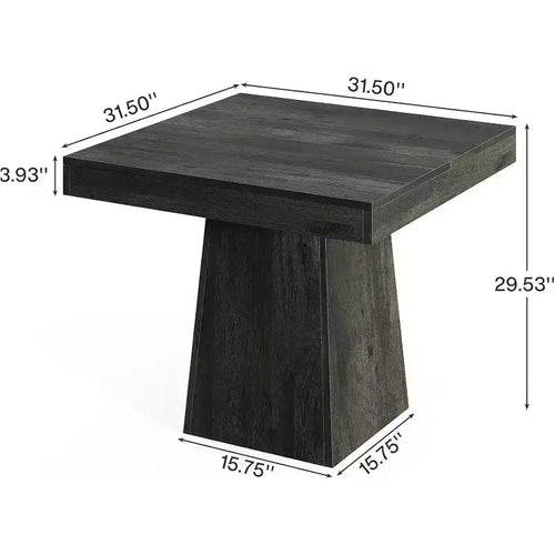 Tavolo da pranzo quadrato moderno da 31,5 pollici con base a piedistallo, tavolino da cucina per 4 persone per sala da pranzo, cucina, soggiorno, grigio