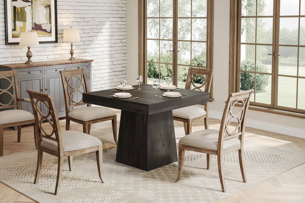 Tavolo da pranzo quadrato moderno da 31,5 pollici con base a piedistallo, tavolino da cucina per 4 persone per sala da pranzo, cucina, soggiorno, grigio