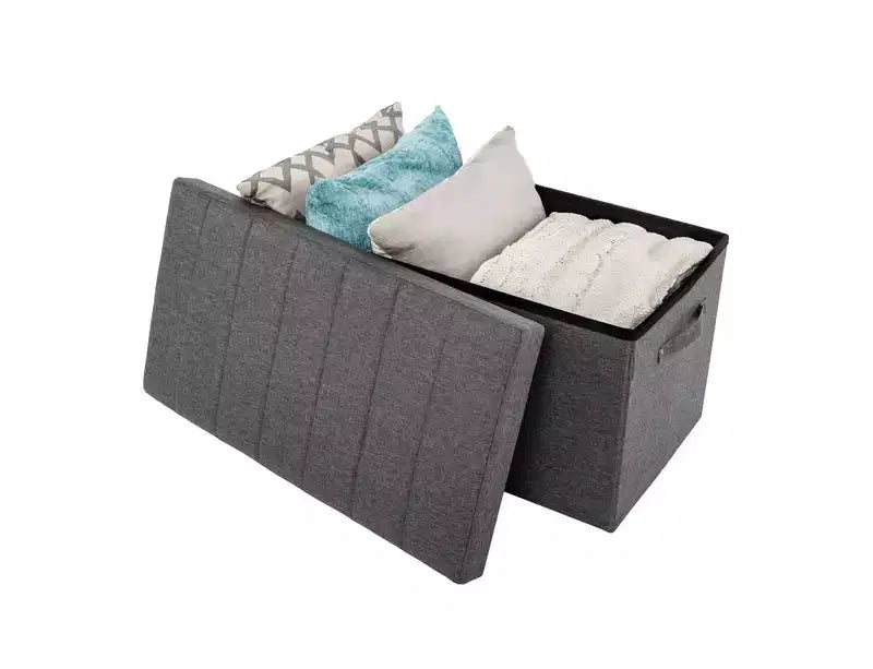 Baule Contenitore Trapuntato a Canali con Maniglie, 76,2 L x 39,9 P x 39,9 A cm