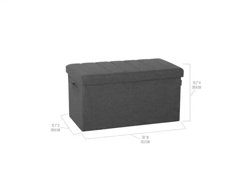 Baule Contenitore Trapuntato a Canali con Maniglie, 76,2 L x 39,9 P x 39,9 A cm