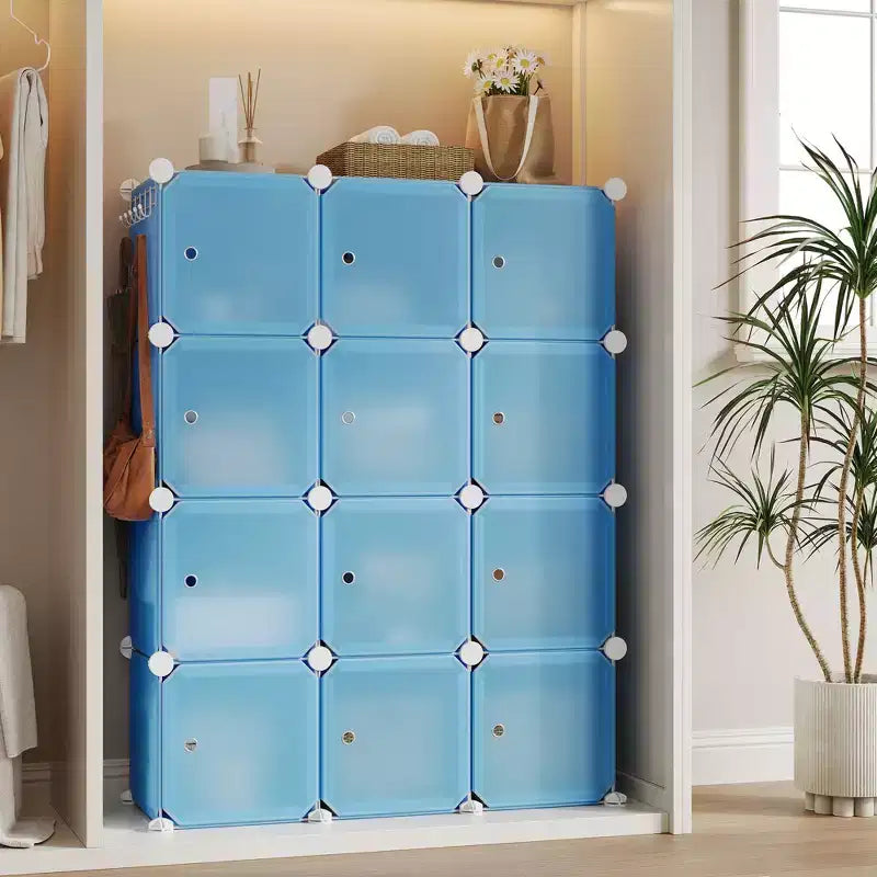 Organizzatore per Scarpiera, Scarpiera Portatile Impilabile con 2 Ganci, Contenitore Autoportante Salvaspazio per Camera da Letto, Armadio, Ingresso, Appartamento