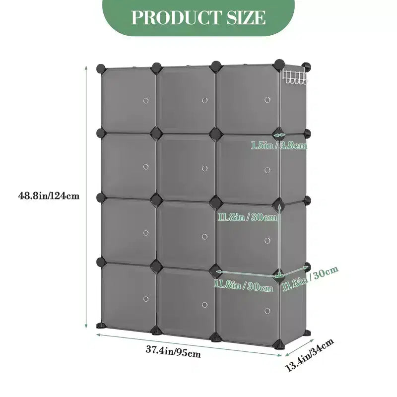 Organizzatore per Scarpiera, Scarpiera Portatile Impilabile con 2 Ganci, Contenitore Autoportante Salvaspazio per Camera da Letto, Armadio, Ingresso, Appartamento