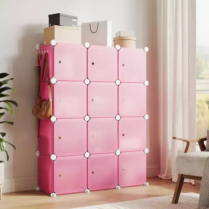 Organizzatore per Scarpiera, Scarpiera Portatile Impilabile con 2 Ganci, Contenitore Autoportante Salvaspazio per Camera da Letto, Armadio, Ingresso, Appartamento