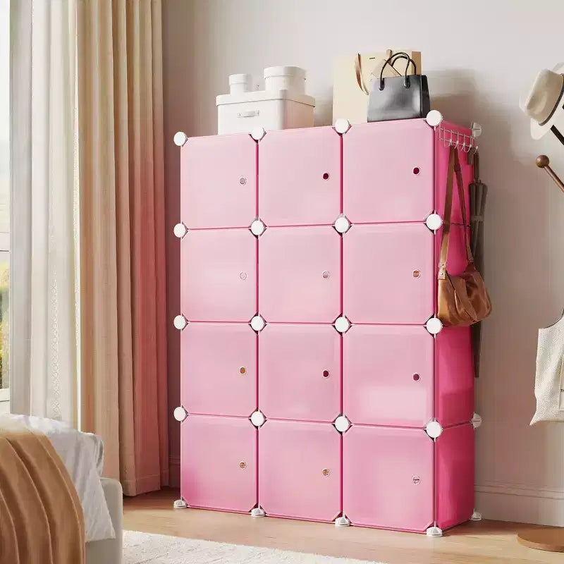 Organizzatore per Scarpiera, Scarpiera Portatile Impilabile con 2 Ganci, Contenitore Autoportante Salvaspazio per Camera da Letto, Armadio, Ingresso, Appartamento