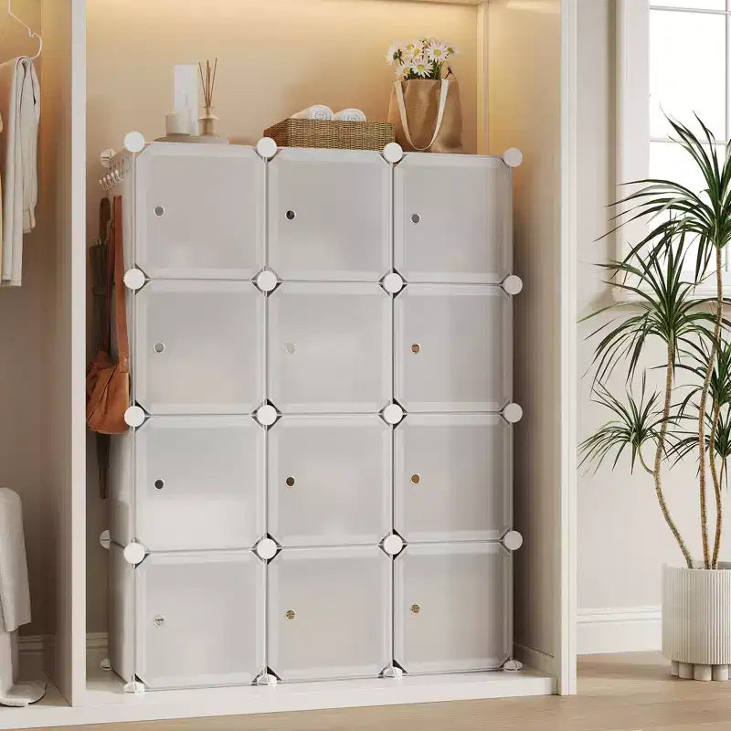 Organizzatore per Scarpiera, Scarpiera Portatile Impilabile con 2 Ganci, Contenitore Autoportante Salvaspazio per Camera da Letto, Armadio, Ingresso, Appartamento