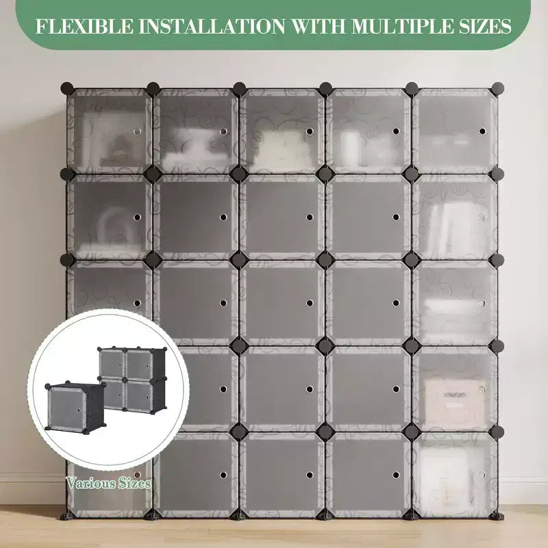 Shoe Cabinet Organizer, Portable Stackable Shoe Rack with 2 Hooks, Freestanding Space Saving Storage for Bedroom, Closet, Entryway, Apartment