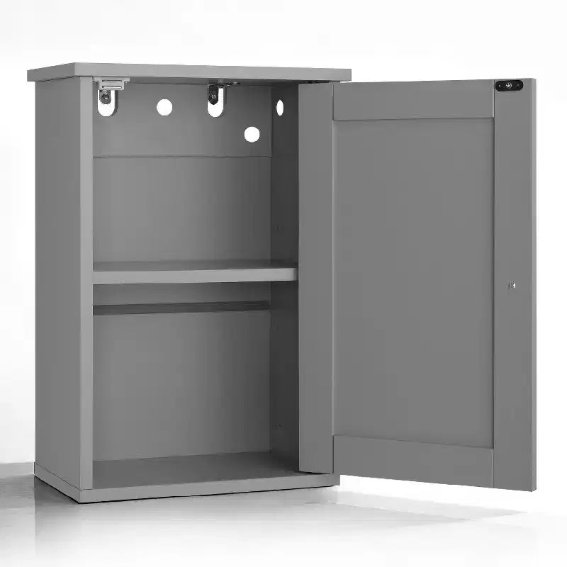 Pensile da Bagno Grigio 1 Anta 1 Ripiano