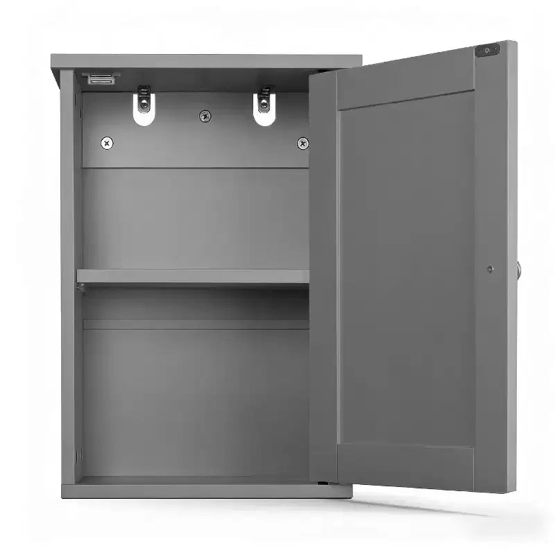 Pensile da Bagno Grigio 1 Anta 1 Ripiano