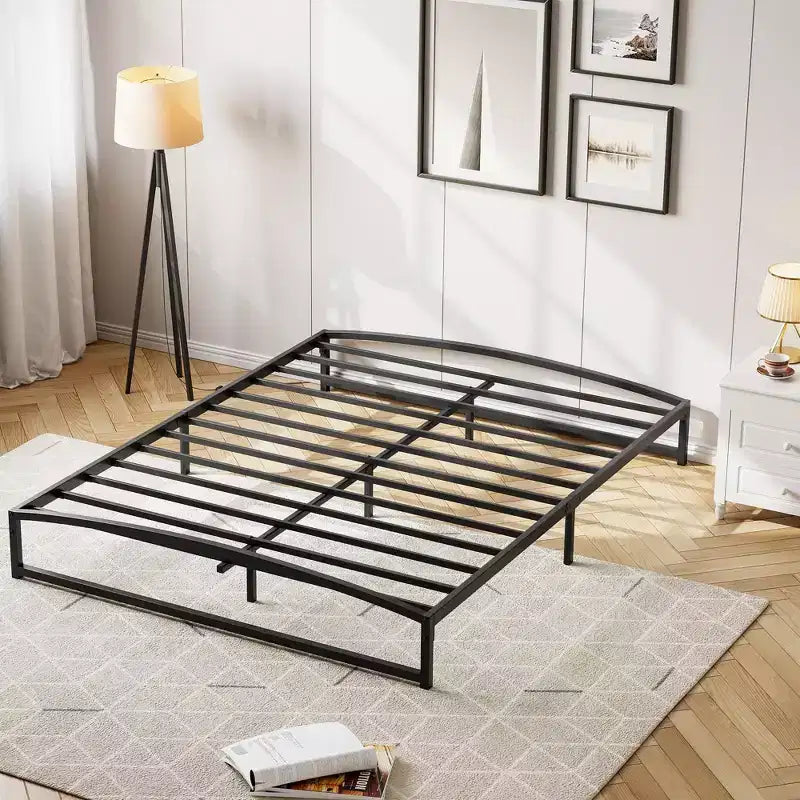 Struttura Letto Matrimoniale in Metallo, Struttura Letto a Piattaforma con Design ad Arco, Doghe di Supporto Robuste da 10 Pollici, Robusta Base per Materasso