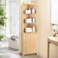 Karl Home Oak Freestanding Corner Cabinet Bookcase Display Cabinet