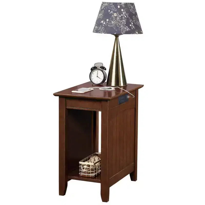 Tavolino Rettangolare con Piano in Legno 1 pezzo