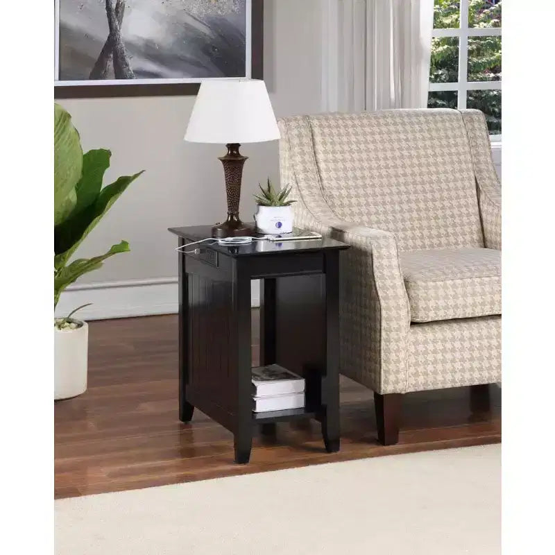Tavolino Rettangolare con Piano in Legno 1 pezzo