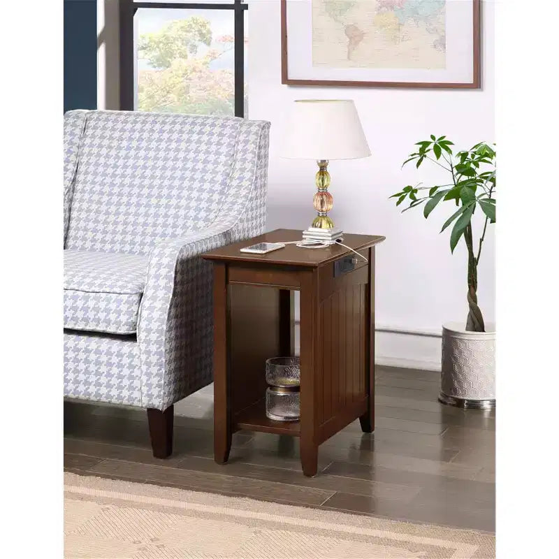 Tavolino Rettangolare con Piano in Legno 1 pezzo