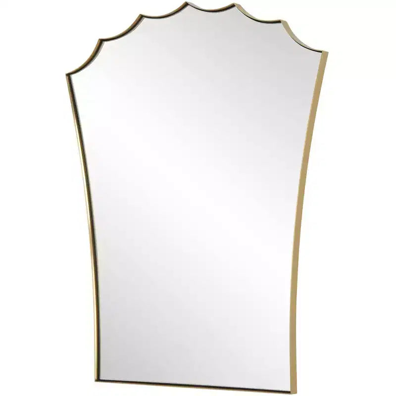 Specchio da trucco placcato in ottone antico 24 x 30,5